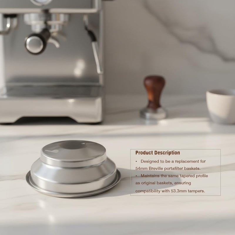 Chengtech Stainless Steel Coffee Filter,54mm Espresso Single Cup Filter (Dual Wall/Pressurized) Compatible with BREV 820/840/870/875/878/879/880/450/550 - Image 2